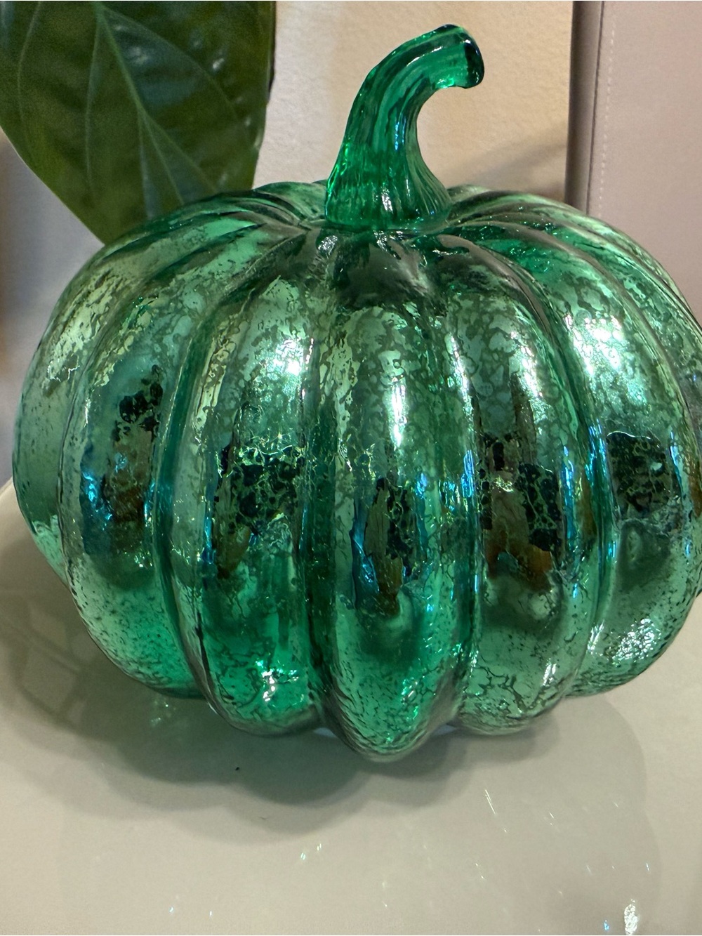 Mercury Glass Light-Up Pumpkin – 5.5”